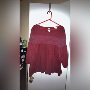 Burgundy Knit Top